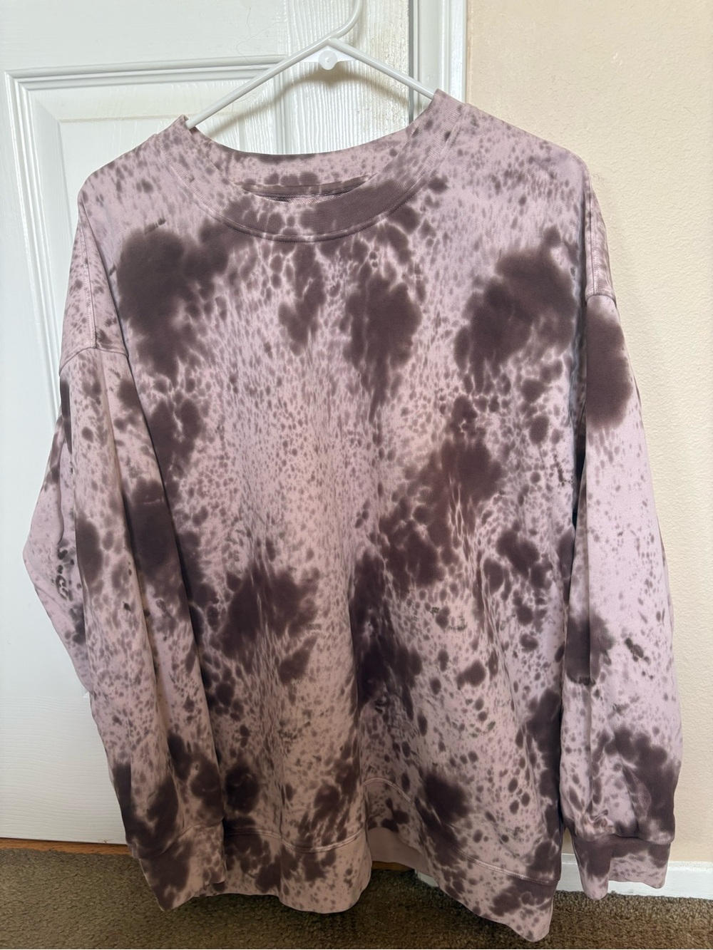 Lululemon Perfectly Oversized Tie Dye Crewneck Sweatshirt Mauve Brown